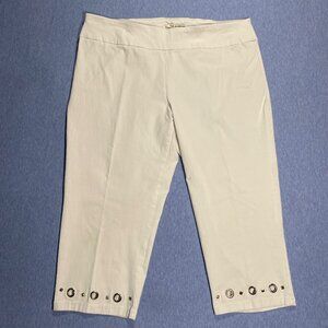 Zac & Rachel Womens White Cropped Pants Size 16